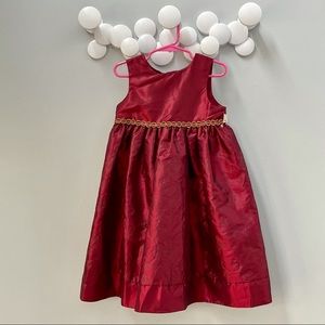 PERFECTLY DRESSED Girls 4T New Holiday Party Sleeveless Christmas Dress Red Gold